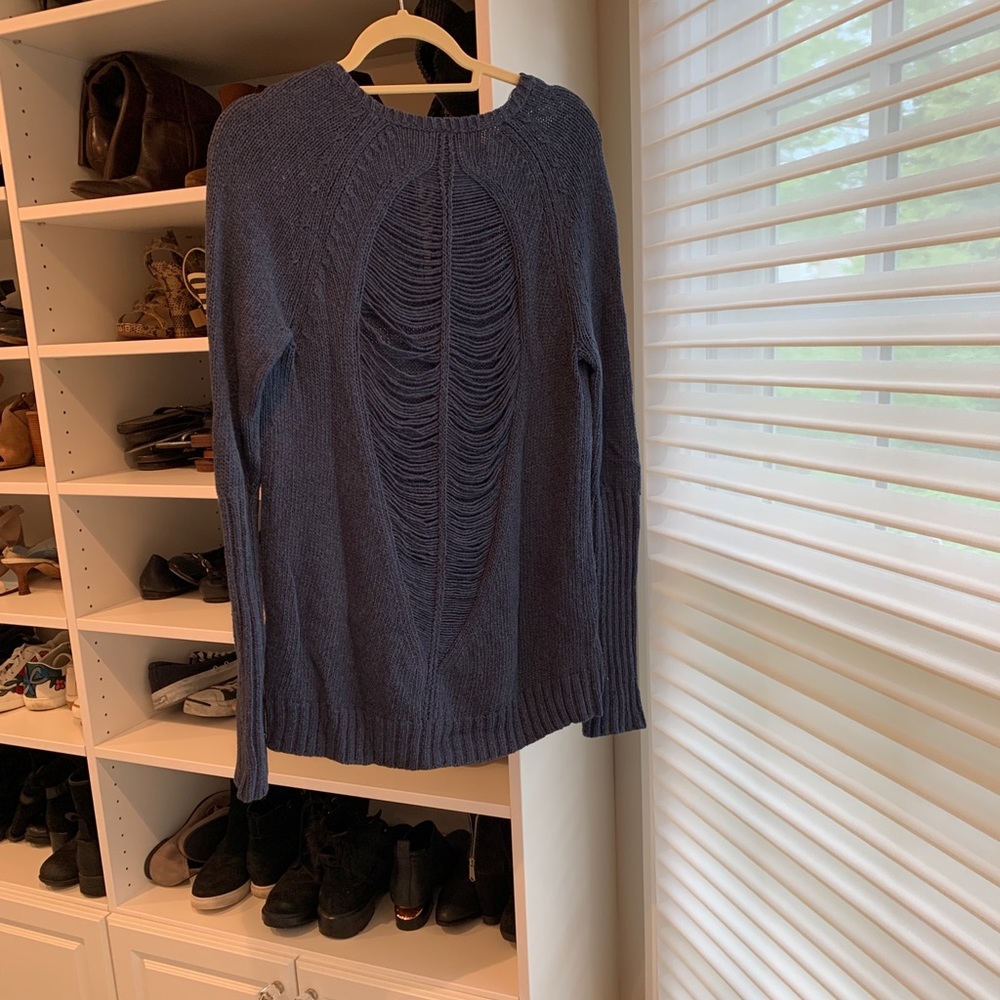 Sweaty Betty Navy Sweater with exposed back